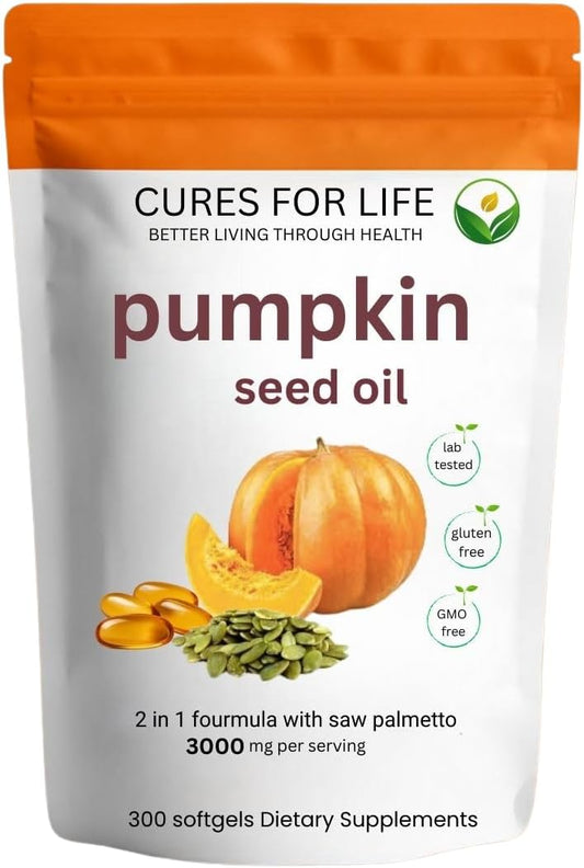 Pumpkin Seed Oil with Saw Palmetto – 3000mg | Prostate, Urinary & Hair Health Support | 300 Softgels