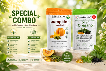 Oil of Oregano Softgels & Pumpkin Seed Oil Softgels Combo | Immune + Hair Support