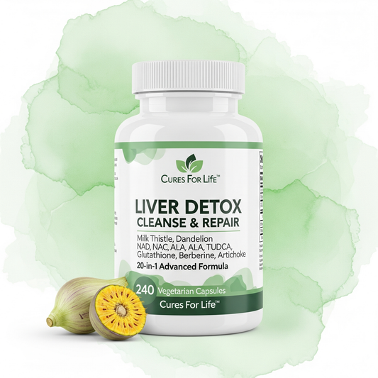 Liver Detox – 20-in-1 Advanced Support Complex – 240 Vegan Capsules – Herbal Liver Cleanse & Detox Supplement