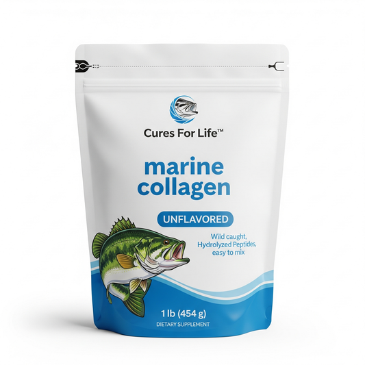Cures For Life™ Marine Collagen Protein Powder – 37 Servings | Skin, Hair, Joint & Bone Support