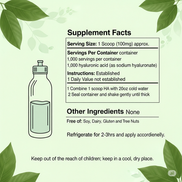 Cures For Life™ Hyaluronic Acid Powder – DIY Facial Serum, Skin Hydration Care Formula (1oz)