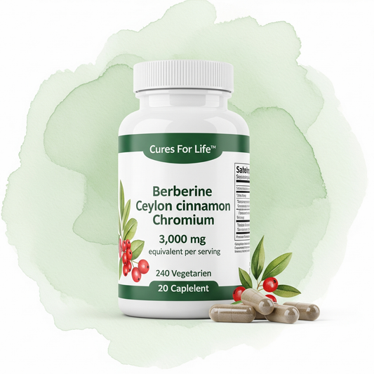 Berberine 3,000mg Complex with Ceylon Cinnamon & Chromium – Metabolic & Blood Sugar Support – 240 Vegan Capsules