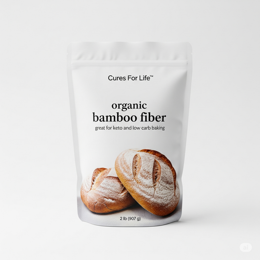 Cures For Life™ Organic Bamboo Fiber Powder – 2lbs | Natural Prebiotic Fiber for Digestion & Baking