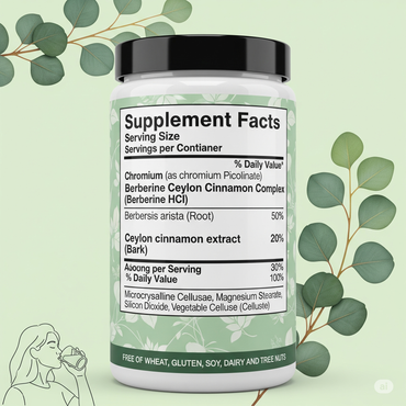 Berberine 3,000mg Complex with Ceylon Cinnamon & Chromium – Metabolic & Blood Sugar Support – 240 Vegan Capsules