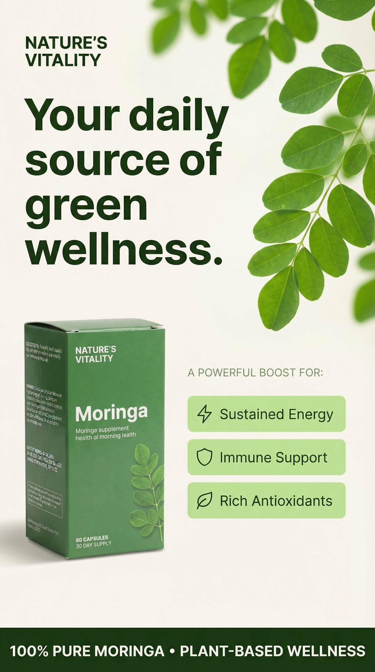 Cures for Life Moringa – Natural Energy, Sleep & Wellness Support