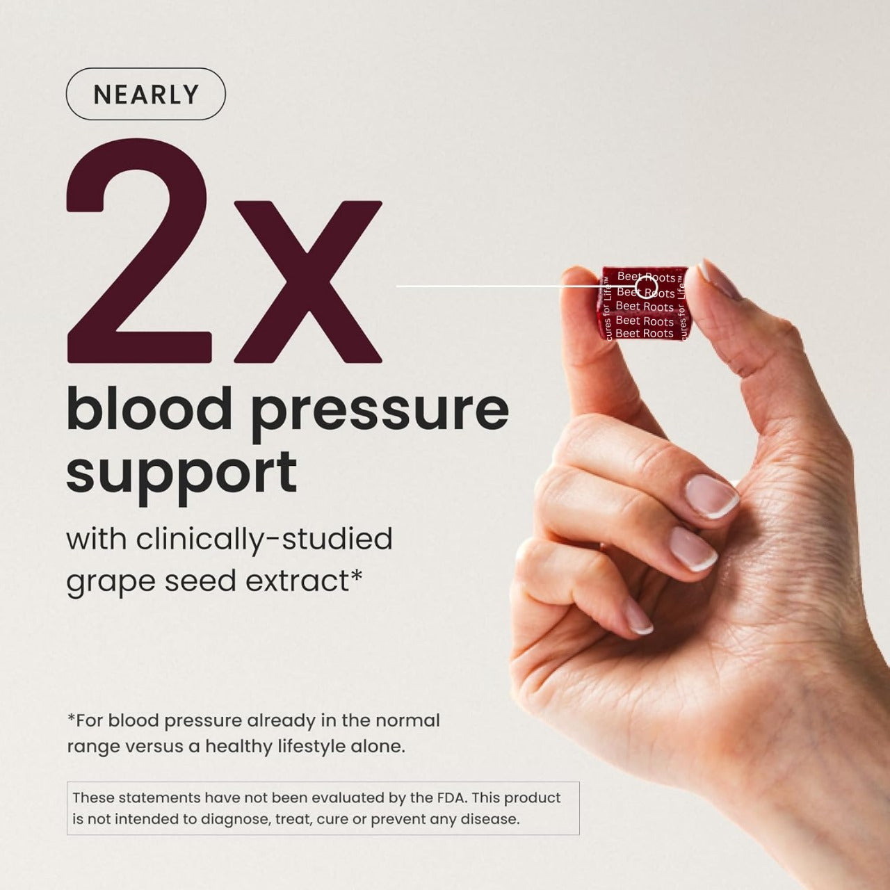 Beet Roots – Blood Pressure Support Chews | Pomegranate Berry Flavor | 60 Chews