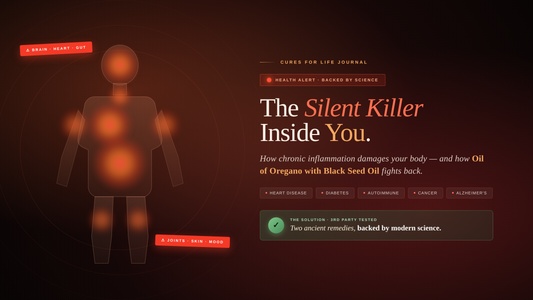The Silent Killer Inside You: How Chronic Inflammation Damages Your Body — And How Oil of Oregano With Black Seed Oil Fights Back