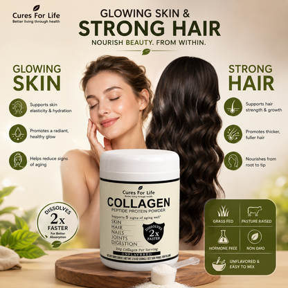 Cures For Life™ Collagen Peptide Protein Powder – Unflavored – 500g