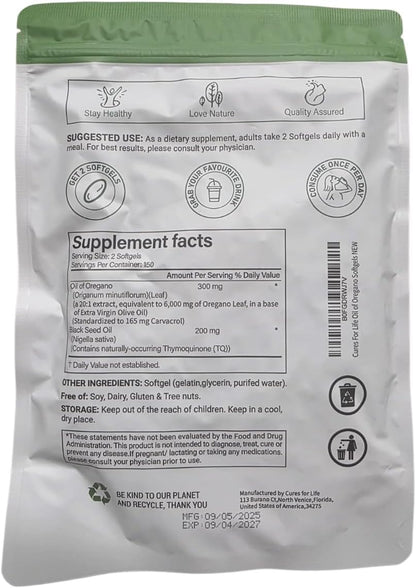 Oil of Oregano Softgels & Pumpkin Seed Oil Softgels Combo | Immune + Hair Support
