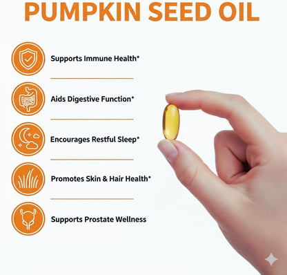 Pumpkin Seed Oil with Saw Palmetto – 3000mg | Prostate, Urinary & Hair Health Support | 300 Softgels