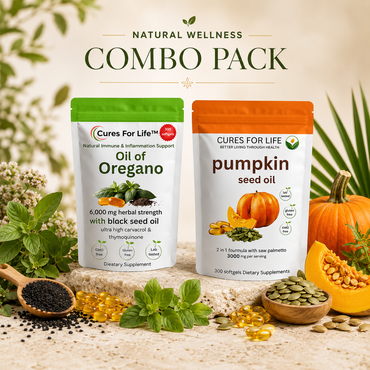 Oil of Oregano Softgels & Pumpkin Seed Oil Softgels Combo | Immune + Hair Support