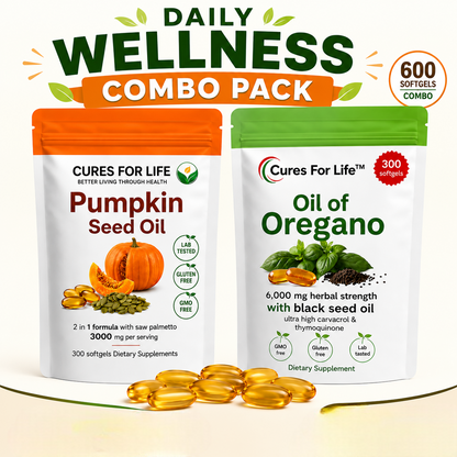 Oil of Oregano Softgels & Pumpkin Seed Oil Softgels Combo | Immune + Hair Support