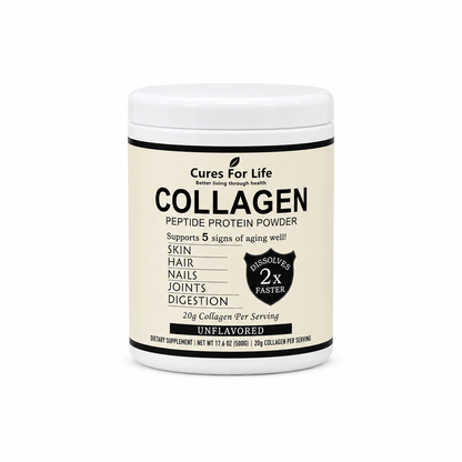 Cures For Life™ Collagen Peptide Protein Powder – Unflavored – 500g