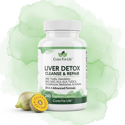 Liver Detox – 20-in-1 Advanced Support Complex – 240 Vegan Capsules – Herbal Liver Cleanse & Detox Supplement