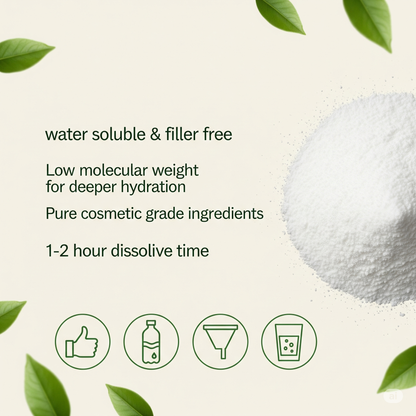Cures For Life™ Hyaluronic Acid Powder – DIY Facial Serum, Skin Hydration Care Formula (1oz)