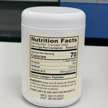 Cures For Life™ Collagen Peptide Protein Powder – Unflavored (500g)