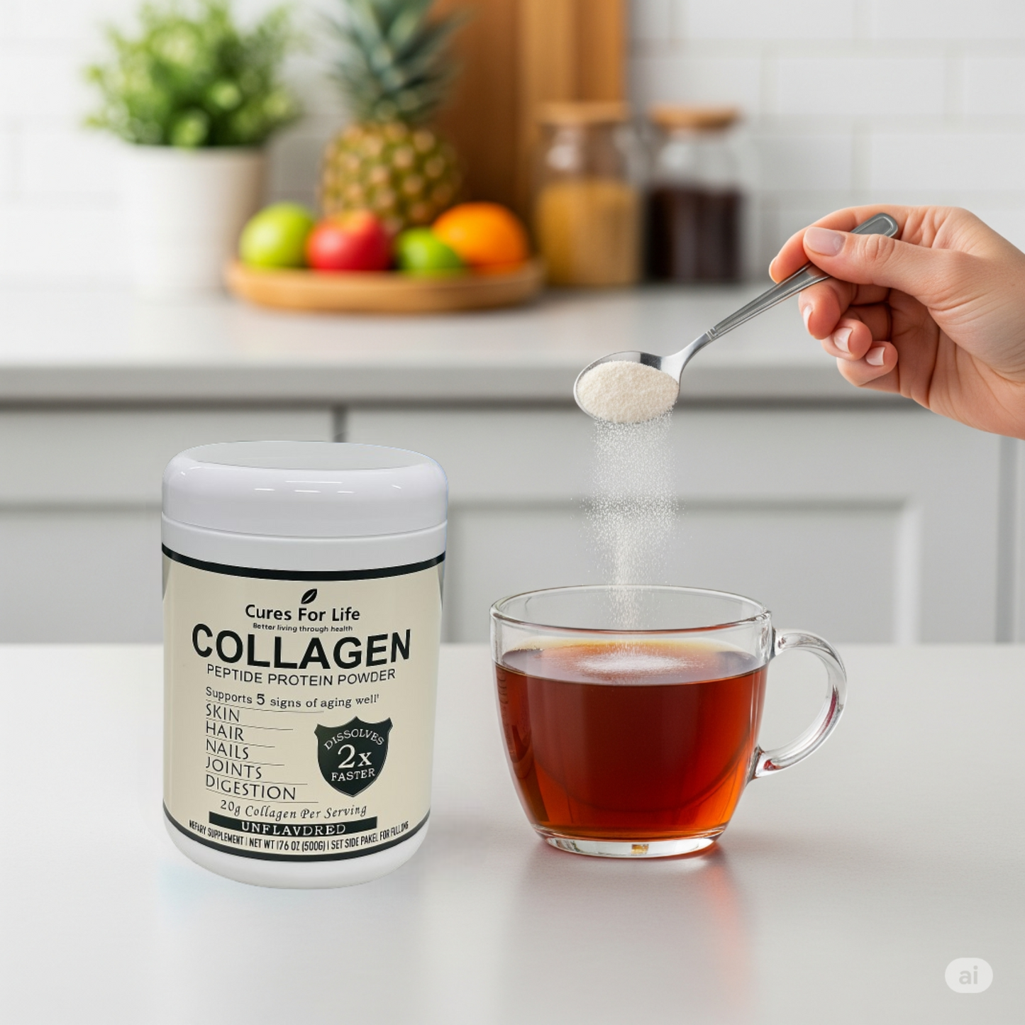 Cures For Life™ Collagen Peptide Protein Powder – Unflavored (500g)