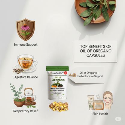 Cures For Life™ Oil of Oregano with Black Seed Oil – 300 Softgels