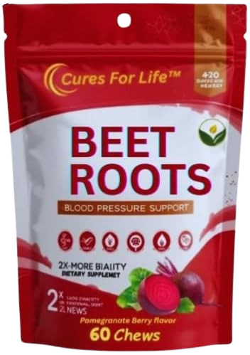 Beet Roots – Blood Pressure Support Chews | Pomegranate Berry Flavor | 60 Chews