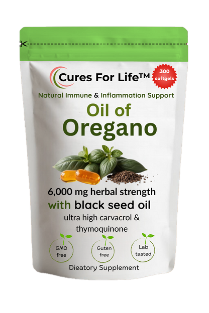 Cures For Life™ Oil of Oregano with Black Seed Oil – 300 Softgels
