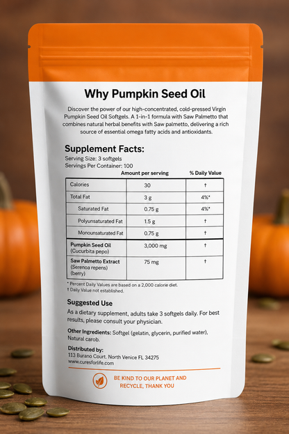 Oil of Oregano Softgels & Pumpkin Seed Oil Softgels Combo | Immune + Hair Support