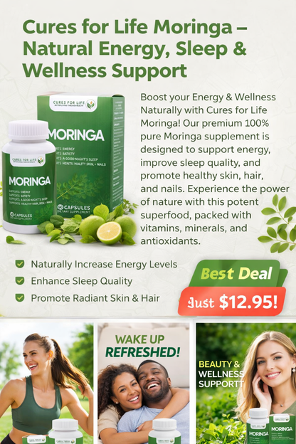 Cures for Life Moringa – Natural Energy, Sleep & Wellness Support
