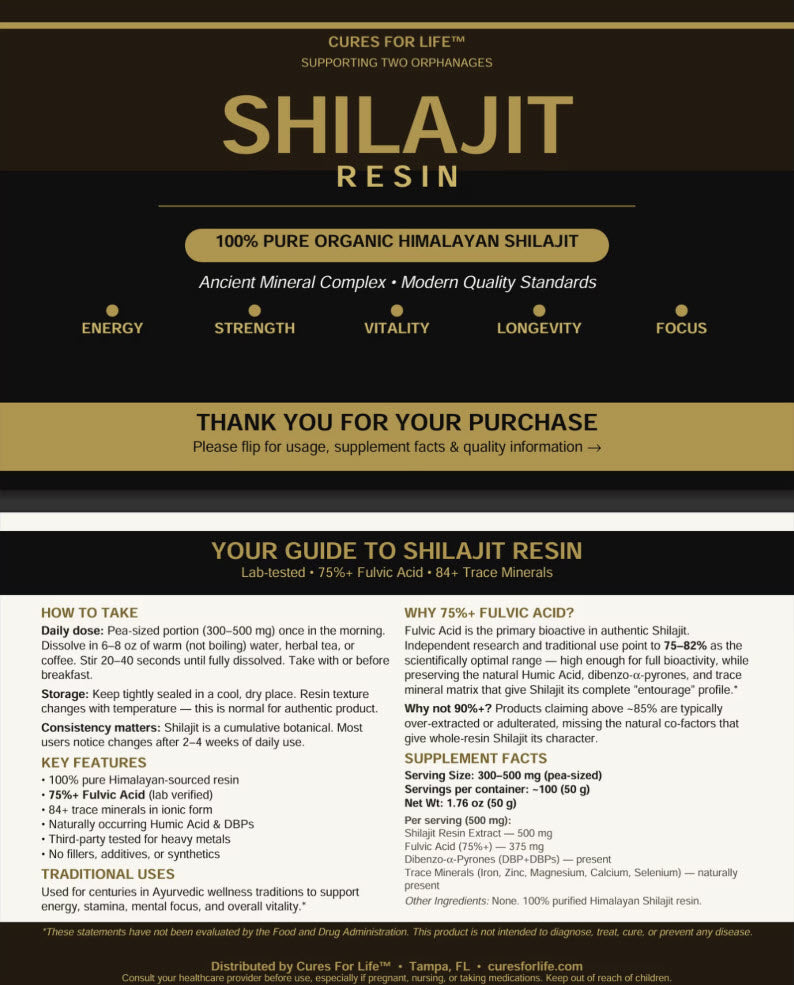 Shilajit - Pure Himalayan Shilajit Resin 1.76 oz – High Potency 75% Fulvic Acid, Natural Energy, Stamina & Focus Support