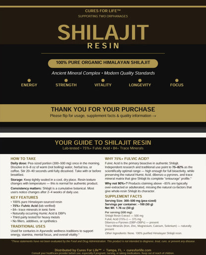Shilajit - Pure Himalayan Shilajit Resin 1.76 oz – High Potency 75% Fulvic Acid, Natural Energy, Stamina & Focus Support